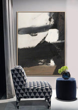 Load image into Gallery viewer, Black and White Brown Abstract Painting Original Artwork Op006