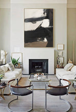 Load image into Gallery viewer, Black and White Brown Abstract Painting Original Artwork Op006