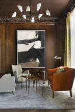 Load image into Gallery viewer, Black and White Brown Abstract Painting Original Artwork Op006