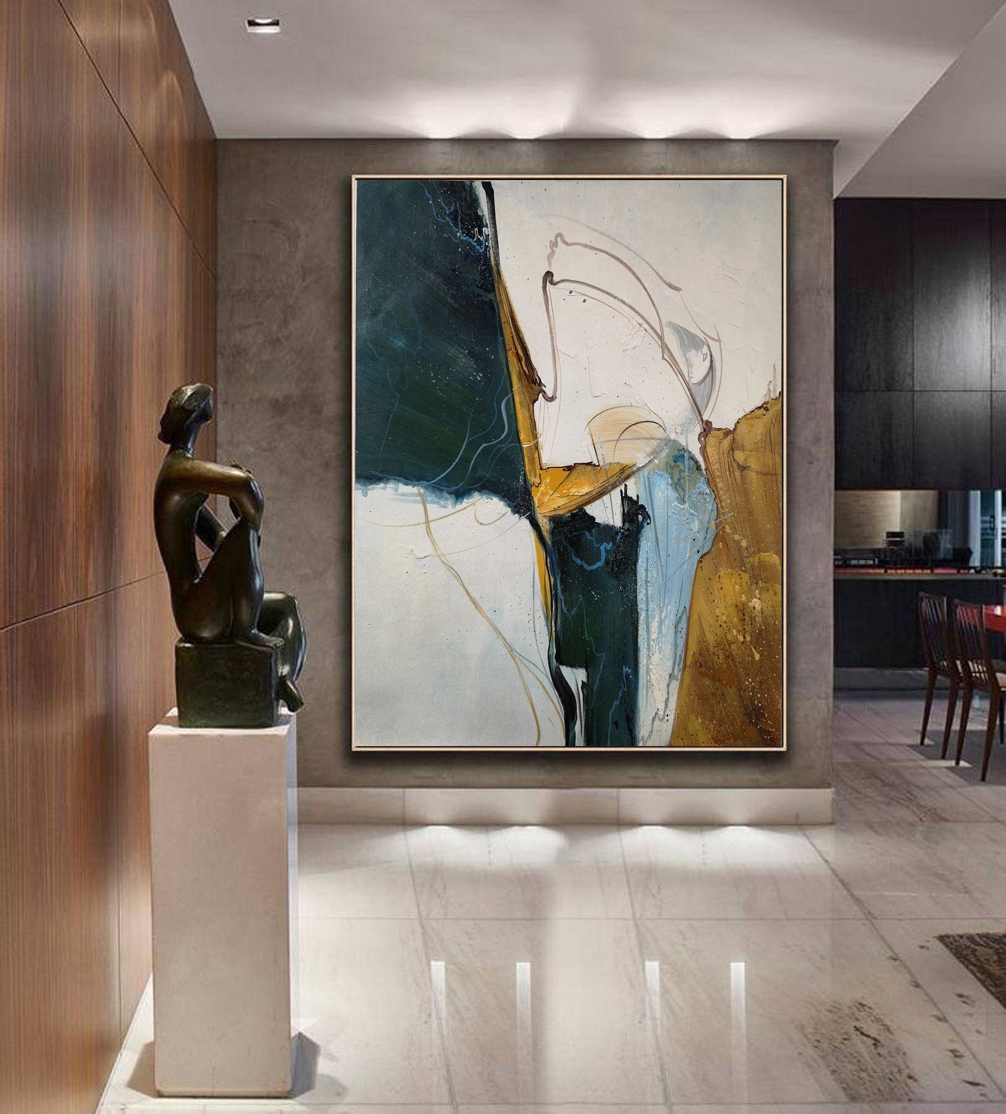 large abstract oil painting,original abstract painting,large canvas  art,textured wall art,abstract canvas wall art,acrylic painting -LV140  Painting by Kal Soom