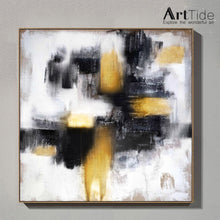 Load image into Gallery viewer, Gold Painting Black And White Abstract Painting Contemporary Art Ap037