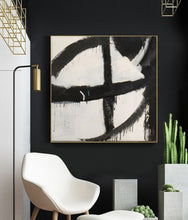 Load image into Gallery viewer, Black And White Abstract Art Painting Minimalist Painting Op025