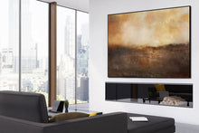 Load image into Gallery viewer, Orange Abstract Painting Large Sky Landscape Painting Brown Painting Dp131