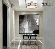 Load image into Gallery viewer, Black And White Canvas Art Grey Painting Qp097