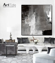 Load image into Gallery viewer, Black And White Canvas Art Grey Painting Qp097