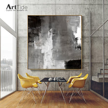 Load image into Gallery viewer, Black And White Canvas Art Grey Painting Qp097