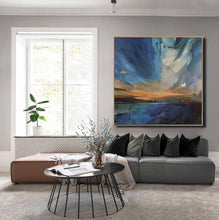 Load image into Gallery viewer, Blue Painting Landscape Abstract Painting Sky Abstract Painting Bp105