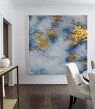 Load image into Gallery viewer, Large White Gold Abstract Art Oil Painting On Canvas Office Decor Dp117