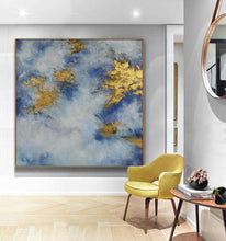 Load image into Gallery viewer, Large White Gold Abstract Art Oil Painting On Canvas Office Decor Dp117