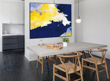 Load image into Gallery viewer, Original Yellow Abstract Painting Blue White Abstract Painting NP003