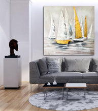 Load image into Gallery viewer, Sailboat Painting on Canvas Landscape Painting Sailing Boat Op067