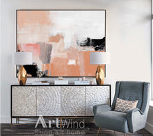 Load image into Gallery viewer, Colorful Painting Gray White Orange Abstract Canvas Art Dp075