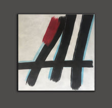 Load image into Gallery viewer, Black and White Abstract Painting Red Modern Art Yp065