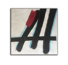 Load image into Gallery viewer, Black and White Abstract Painting Red Modern Art Yp065