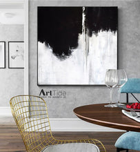 Load image into Gallery viewer, Black And White Unique Painting Gray Minimalist Painting Ap014