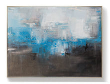 Load image into Gallery viewer, Blue And Gray Abstract Painting Black White Canvas Art Dp088