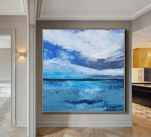 Load image into Gallery viewer, Light Blue Sky Oil Painting Ocean Canvas Oil Painting Dp125