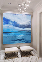 Load image into Gallery viewer, Light Blue Sky Oil Painting Ocean Canvas Oil Painting Dp125
