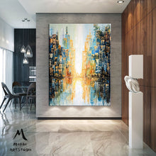 Load image into Gallery viewer, Large City Abstract Painting on Canvas New York City Art Gp020