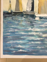 Load image into Gallery viewer, Large Wall Decor for Living Room Sailboat Painting, Blue Ocean Painting Gp029