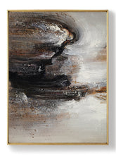 Load image into Gallery viewer, Black Grey Brown Abstract Painting Minimalist Art Dp124