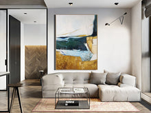 Load image into Gallery viewer, Beige Green Abstract Painting Oversized Artwork for Walls Bp089