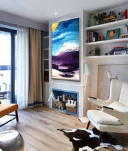 Load image into Gallery viewer, Blue Purple Yellow Gold Abstract Painting Abstract Landscape Dp055