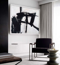 Load image into Gallery viewer, Large Black And White Abstract Painting Minimalist Painting Cp025
