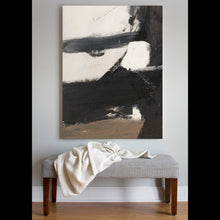 Load image into Gallery viewer, Black and White Brown Abstract Painting Original Artwork Op006
