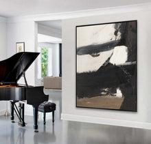 Load image into Gallery viewer, Black and White Brown Abstract Painting Original Artwork Op006