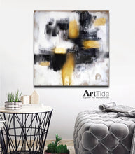 Load image into Gallery viewer, Gold Painting Black And White Abstract Painting Contemporary Art Ap037