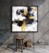 Load image into Gallery viewer, Gold Painting Black And White Abstract Painting Contemporary Art Ap037