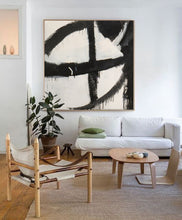 Load image into Gallery viewer, Black And White Abstract Art Painting Minimalist Painting Op025