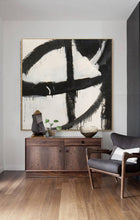 Load image into Gallery viewer, Black And White Abstract Art Painting Minimalist Painting Op025
