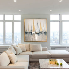 Load image into Gallery viewer, Large Sailboat Party Oil Painting Large Wall Decor for Living Room Gp030
