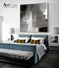 Load image into Gallery viewer, Black And White Canvas Art Grey Painting Qp097