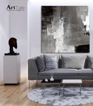 Load image into Gallery viewer, Black And White Canvas Art Grey Painting Qp097