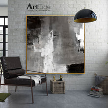 Load image into Gallery viewer, Black And White Canvas Art Grey Painting Qp097