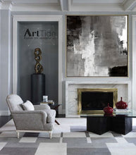 Load image into Gallery viewer, Black And White Canvas Art Grey Painting Qp097