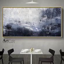 Load image into Gallery viewer, Original Sky Landscape Painting Deep Blue Sea Abstract Art Qp085