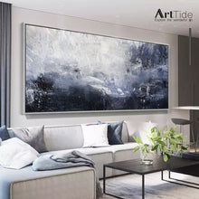 Load image into Gallery viewer, Original Sky Landscape Painting Deep Blue Sea Abstract Art Qp085