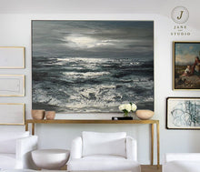 Load image into Gallery viewer, Large Sky And Sea Painting Marine Sunrise Landscape Painting Qp063
