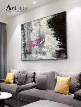 Load image into Gallery viewer, Black And White Pink Abstract Painting Big Contemporary Art Ap003