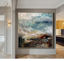 Load image into Gallery viewer, Beach Texture Painting,Original Sea Abstract Oil Painting Qp057