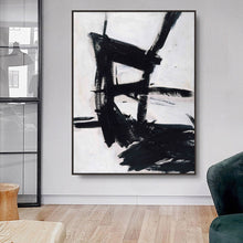 Load image into Gallery viewer, Large Black And White Abstract Painting Minimalist Painting Cp025