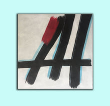 Load image into Gallery viewer, Black and White Abstract Painting Red Modern Art Yp065