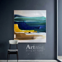 Load image into Gallery viewer, Abstract Beach Painting Ocean Painting Impressionist Wall Art Dp057