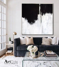 Load image into Gallery viewer, Black And White Unique Painting Gray Minimalist Painting Ap014