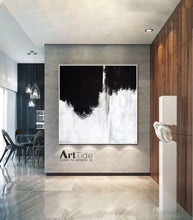Load image into Gallery viewer, Black And White Unique Painting Gray Minimalist Painting Ap014
