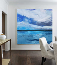 Load image into Gallery viewer, Light Blue Sky Oil Painting Ocean Canvas Oil Painting Dp125